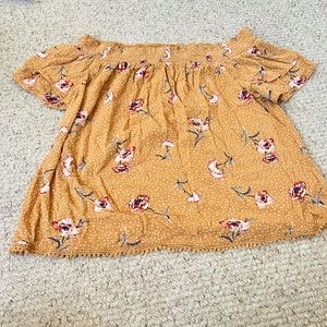 Off the shoulder flower shirt, Good condition no tears